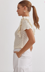 Knit Round Neck Sweater - Off White