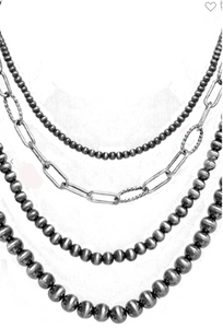 Western Navajo Pearl Clip Chain Necklace