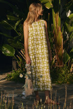 Load image into Gallery viewer, Green Apple - Geometric Printed Sleeveless Midi Dress - Plus Size