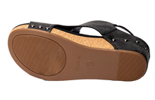 Load image into Gallery viewer, Black Metallic Volta II Wedge Sandals by Corkys