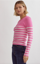 Load image into Gallery viewer, Ribbed Long Sleeve Top - Pink