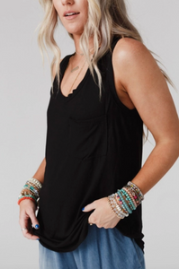 Shelli Scoop Neck Tank Top - Black