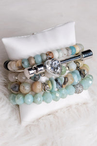 Cora Bracelet Set - Amazonite