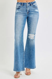 Mid Rise Tummy Control Flare Jeans - Plus Size