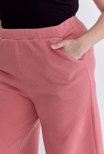 Load image into Gallery viewer, Textured Wide Leg Pants - Coral Pink - Regular &amp; Plus Sizes