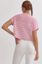 Load image into Gallery viewer, Mock Neck Striped Top - Pink