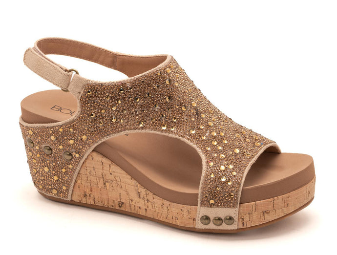 Gold Rhinestones - The Ashley Wedge by Corky's