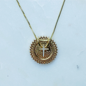 Shine Circle Cross Necklace