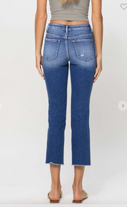 Mid Rise Crop Straight Jean