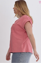 Load image into Gallery viewer, Textured Short Sleeve Top - Coral Pink - Regular &amp; Plus Size