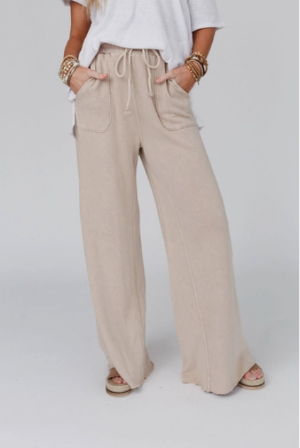 New Taupe - Relaxing Robin Wide Leg Pant