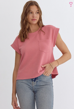 Load image into Gallery viewer, Textured Short Sleeve Top - Coral Pink - Regular &amp; Plus Size