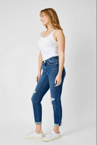 Judy Blue Mid Rise Destroyed Slim Fit Jeans