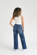 Load image into Gallery viewer, PETITE Slim Wide Leg Jean with Double Stacked Waistband