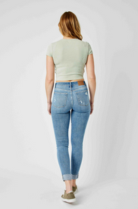 Judy Blue Mid Rise Destroyed Skinny Fit Jeans