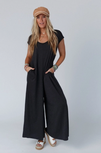 Daphne Scoop Neck Jumpsuit - Charcoal