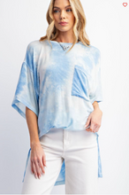 Load image into Gallery viewer, Blue Oversized Tie Dye Boxy Tee