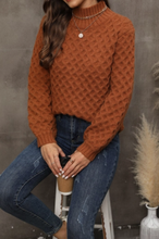 Load image into Gallery viewer, Honeycomb Mock Neck Knit Sweater