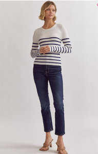 Ribbed Long Sleeve Top - White