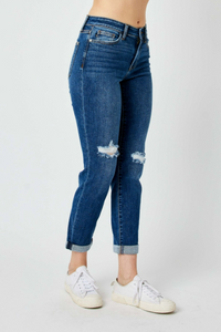 Judy Blue Mid Rise Destroyed Slim Fit Jeans