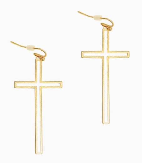 Gold Forgiven Cross Earrings