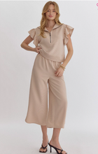 Load image into Gallery viewer, Light Taupe Textured Solid Ruffle Sleeve Top