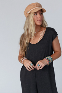 Daphne Scoop Neck Jumpsuit - Charcoal