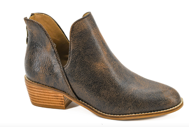 Espresso Crinkle Vanish Ankle Bootie by Corkys Footwear