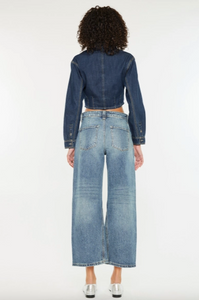 Mid Rise Loose Barrel Fit Jeans