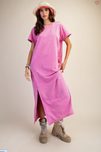 Load image into Gallery viewer, Orchid - Mineral Washed Terry Midi Dress - Plus Size