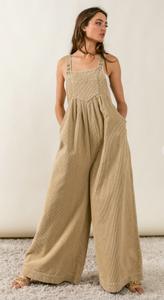 Vintage Washed Corduroy Wide Leg Overalls - Available in 4 Colors