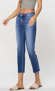 Mid Rise Crop Straight Jean