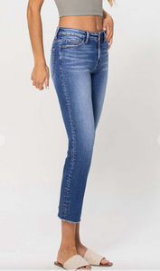 Mid Rise Crop Straight Jean