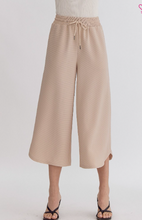 Load image into Gallery viewer, Light Taupe Textured Solid High Waisted Wide Leg Pants