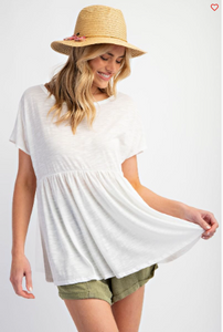 Off White - Cotton Slub Tunic Top