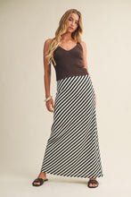 Load image into Gallery viewer, Black - Diagonal Striped Knitted Skirt
