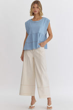 Load image into Gallery viewer, Light Denim Peplum Top