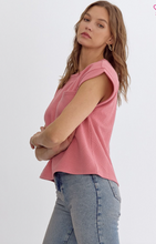 Load image into Gallery viewer, Textured Short Sleeve Top - Coral Pink - Regular &amp; Plus Size