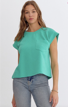 Load image into Gallery viewer, Textured Short Sleeve Top - Mint