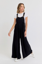 Load image into Gallery viewer, Black - Wide Leg Overalls - Regular &amp; Plus Sizes