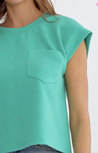 Textured Short Sleeve Top - Mint