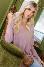 Load image into Gallery viewer, Dusty Mauve - V Neck Knit Top - Regular &amp; Plus Sizes