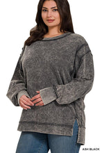 Load image into Gallery viewer, Ash Black - French Terry Exposed Seam Sweatshirt - Plus Size