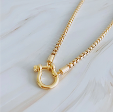 Load image into Gallery viewer, Luxe Pendant Box Chain Necklace - Available in Gold and Two-Toned Silver/Gold