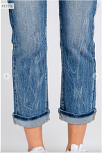 Load image into Gallery viewer, PETITE High Rise Straight Fit Jeans with Cuffed Hem