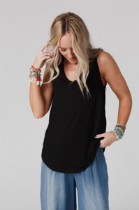 Shelli Scoop Neck Tank Top - Black