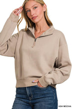 Load image into Gallery viewer, Ash Mocha - Half Zip Fleece Sweatshirt