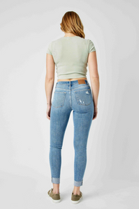 Judy Blue Mid Rise Destroyed Skinny Fit Jeans