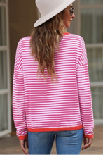 Load image into Gallery viewer, Madelynn Striped Drop Shoulder Sweater