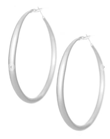 Matte Silver Hoop Earrings